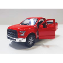 Miniatura de Ferro Ford F-150 Picape Vermelha Comum Regular Cab Escala 1/46