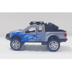  Miniatura de Ferro Ford Raptor 4x4 chamas Azul Escala 1/46