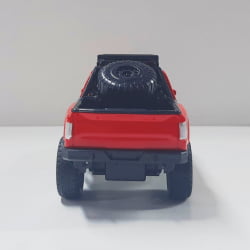  Miniatura de Ferro Ford Raptor 4x4 chamas Vermelho Escala 1/46