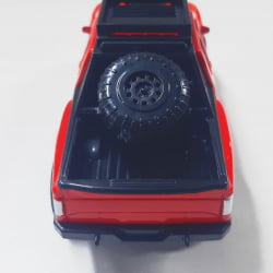  Miniatura de Ferro Ford Raptor 4x4 chamas Vermelho Escala 1/46