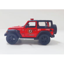 Miniatura de Ferro Jeep Wrangler dos Bombeiros Escala 1/34