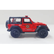 Miniatura de Ferro Jeep Wrangler dos Bombeiros Escala 1/34