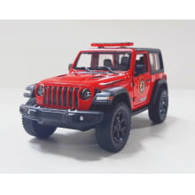 Miniatura de Ferro Jeep Wrangler dos Bombeiros Escala 1/34