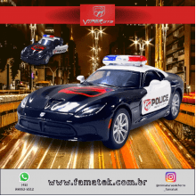 Miniatura de Ferro Policial Viper 2013 GTS Escala 1/36