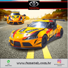 Miniatura de Ferro Toyota Supra GR Amarelo Escala 1/36