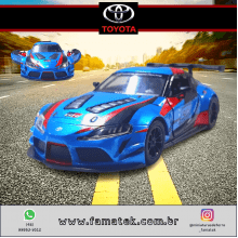 Miniatura de Ferro Toyota Supra GR Azul Escala 1/36