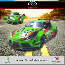 Miniatura de Ferro Toyota Supra GR Verde Escala 1/36