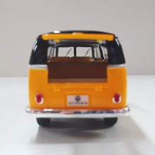 Miniatura de Ferro Volks 1962 Kombi Clássica Corujinha Amarelo com preto Escala 1/32