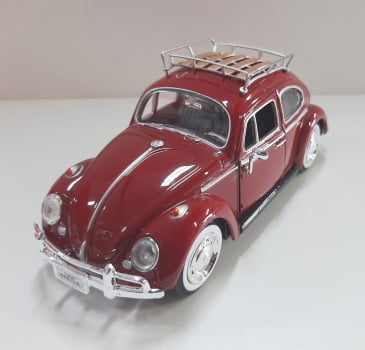 Mini 1/24 Fusca Volkswagen 1966 Beetle - Miniatura Escala 1/24 - com suporte para carga externa