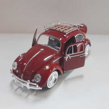 Mini 1/24 Fusca Volkswagen 1966 Beetle - Miniatura Escala 1/24 - com suporte para carga externa