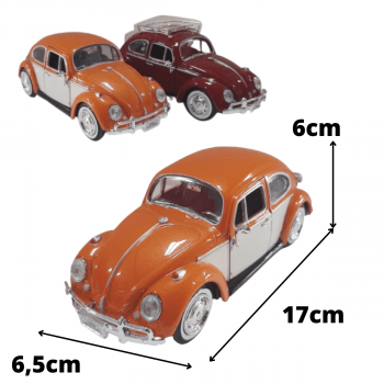 Mini 1/24 Fusca Volkswagen 1966 Beetle - Miniatura Escala 1/24 - com suporte para carga externa