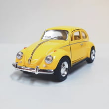  Miniatura de Ferro Volkswagen 1967 Fusca Beetle Clássico Amarelo 1/32