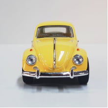  Miniatura de Ferro Volkswagen 1967 Fusca Beetle Clássico Amarelo 1/32