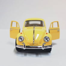  Miniatura de Ferro Volkswagen 1967 Fusca Beetle Clássico Amarelo 1/32