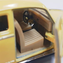  Miniatura de Ferro Volkswagen 1967 Fusca Beetle Clássico Amarelo 1/32