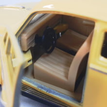  Miniatura de Ferro Volkswagen 1967 Fusca Beetle Clássico Amarelo 1/32