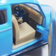  Miniatura de Ferro Volkswagen 1967 Fusca Beetle Clássico Azul 1/32