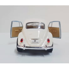  Miniatura de Ferro Volkswagen 1967 Fusca Beetle Clássico Bege 1/32