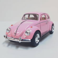  Miniatura de Ferro Volkswagen 1967 Fusca Beetle Clássico Rosa 1/32