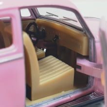  Miniatura de Ferro Volkswagen 1967 Fusca Beetle Clássico Rosa 1/32