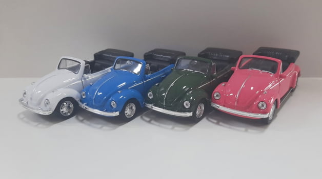 Mini 1/34 Fusca Volkswagen Beetle Conversível - Miniatura Escala 1/34